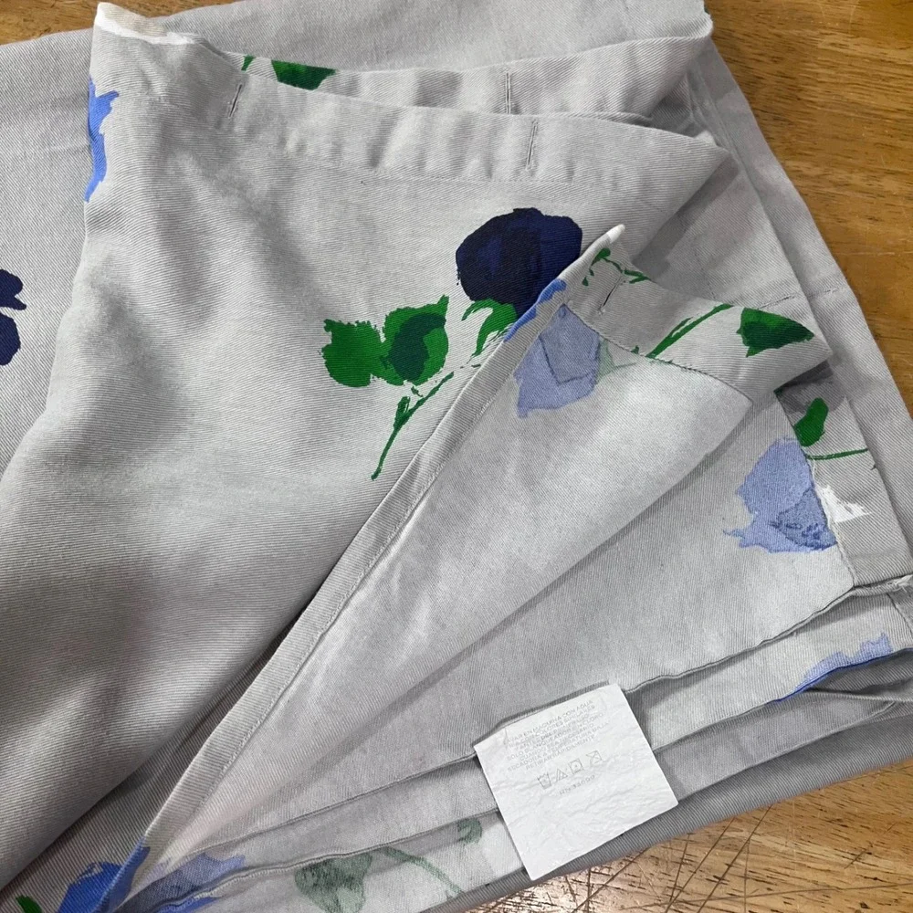 Kate Spade New York Floral Rose Shower Curtain Grey Blue Modern Cottagecore